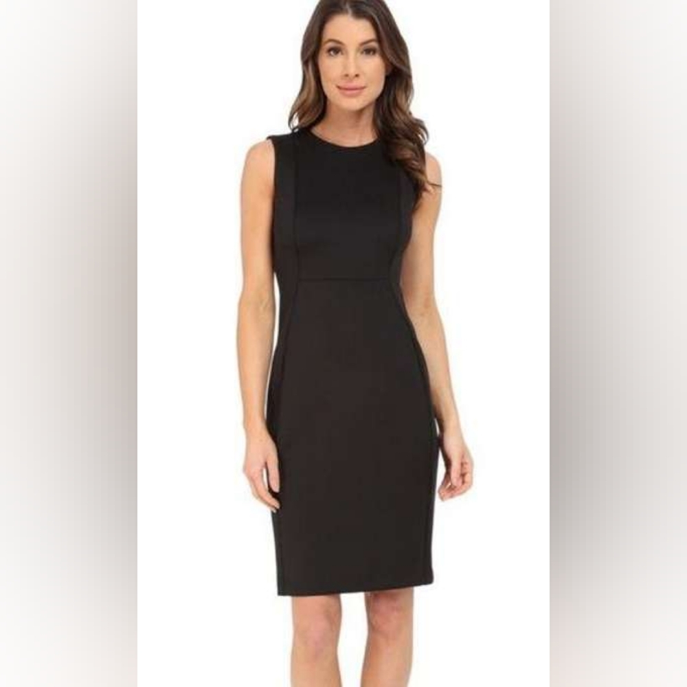 Calvin Klein Black Neoprene Sheath Dress